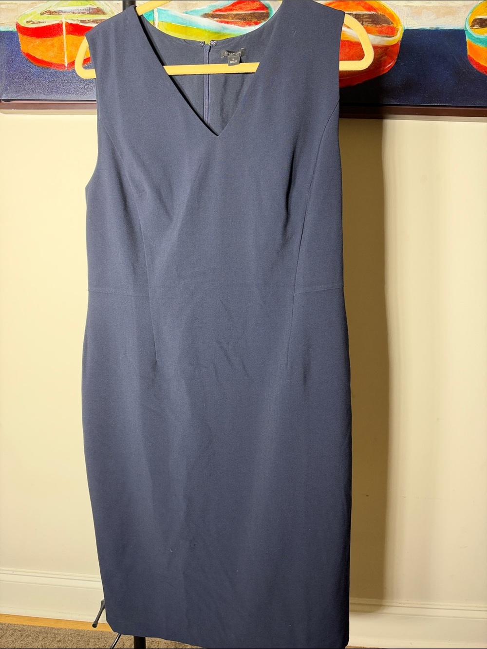 Ann Taylor Factory Navy V-Neck Sheath Dress - Classic Navy